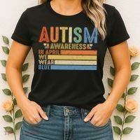 Autism Awareness In April We Wear Blue Women's T-Shirt thumb 2