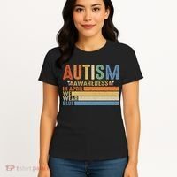 Autism Awareness In April We Wear Blue Women's T-Shirt thumb 4