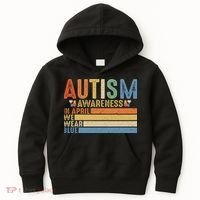 Autism Awareness In April We Wear Blue Kids Hoodie thumb 0