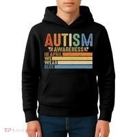 Autism Awareness In April We Wear Blue Kids Hoodie thumb 4