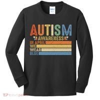 Autism Awareness In April We Wear Blue Kids Long Sleeve Shirt thumb 0