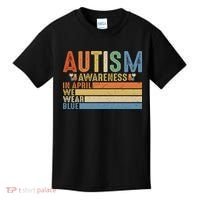 Autism Awareness In April We Wear Blue Kids T-Shirt thumb 0