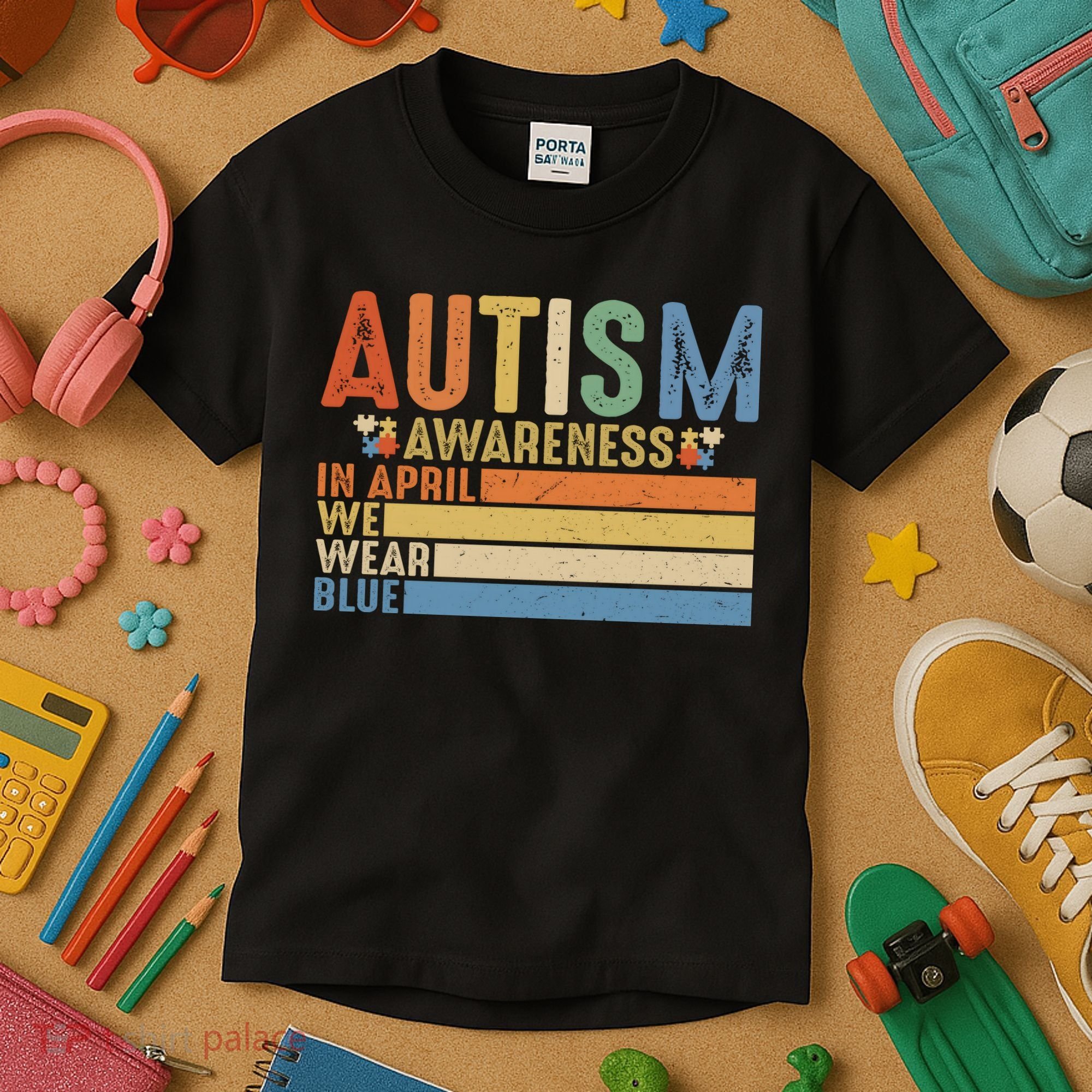 Autism Awareness In April We Wear Blue Kids T-Shirt
