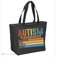 Autism Awareness In April We Wear Blue Tote Bag thumb 2