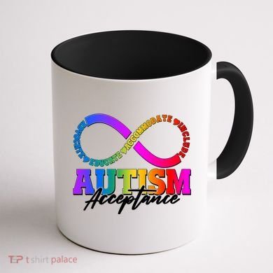 Autism Acceptance Infinity Symbol Coffee Mug back