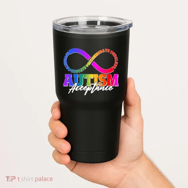 Autism Acceptance Infinity Symbol Tumbler