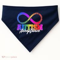 Autism Acceptance Infinity Symbol USA-Made Doggie Bandana thumb 0