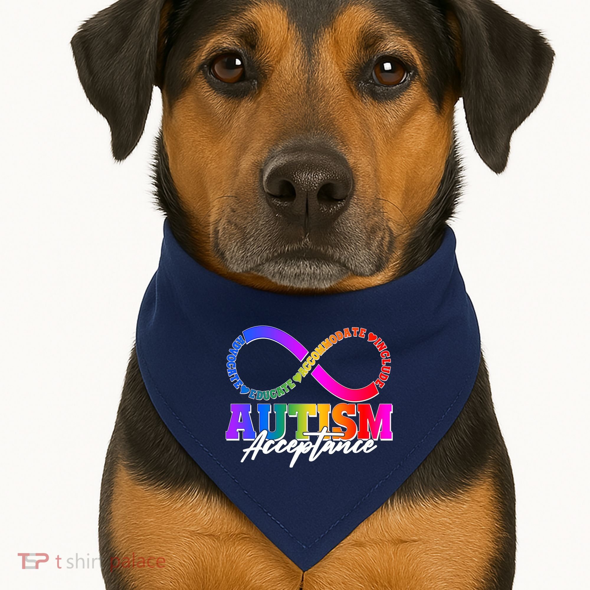 Autism Acceptance Infinity Symbol USA-Made Doggie Bandana