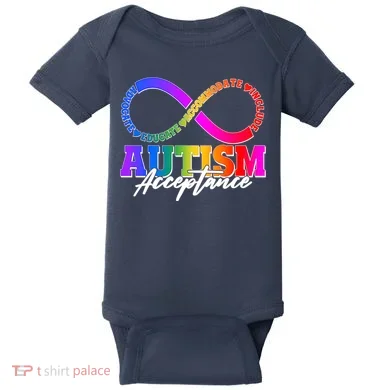 Autism Acceptance Infinity Symbol Baby Bodysuit