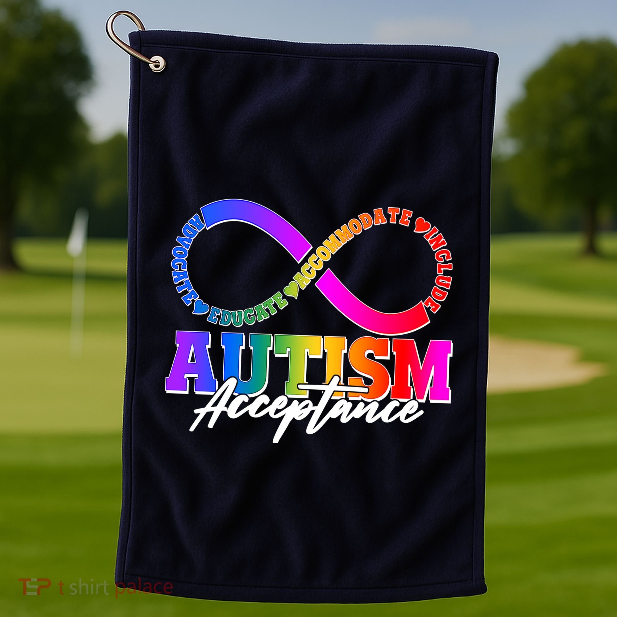 Autism Acceptance Infinity Symbol Golf Towel