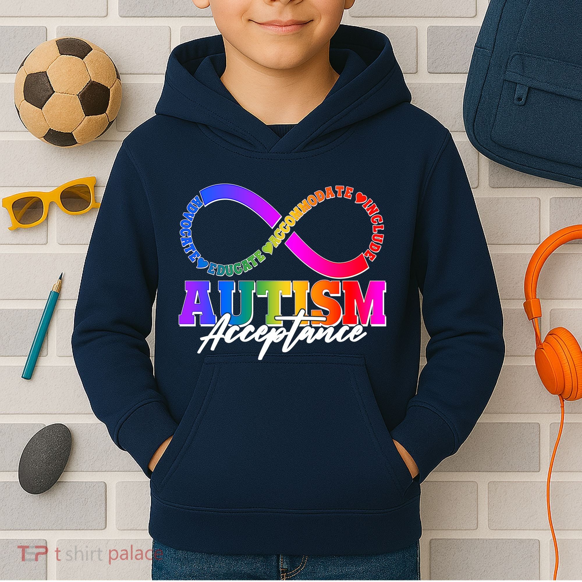 Autism Acceptance Infinity Symbol Kids Hoodie