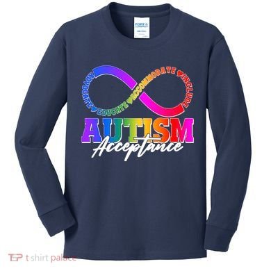 Autism Acceptance Infinity Symbol Kids Long Sleeve Shirt
