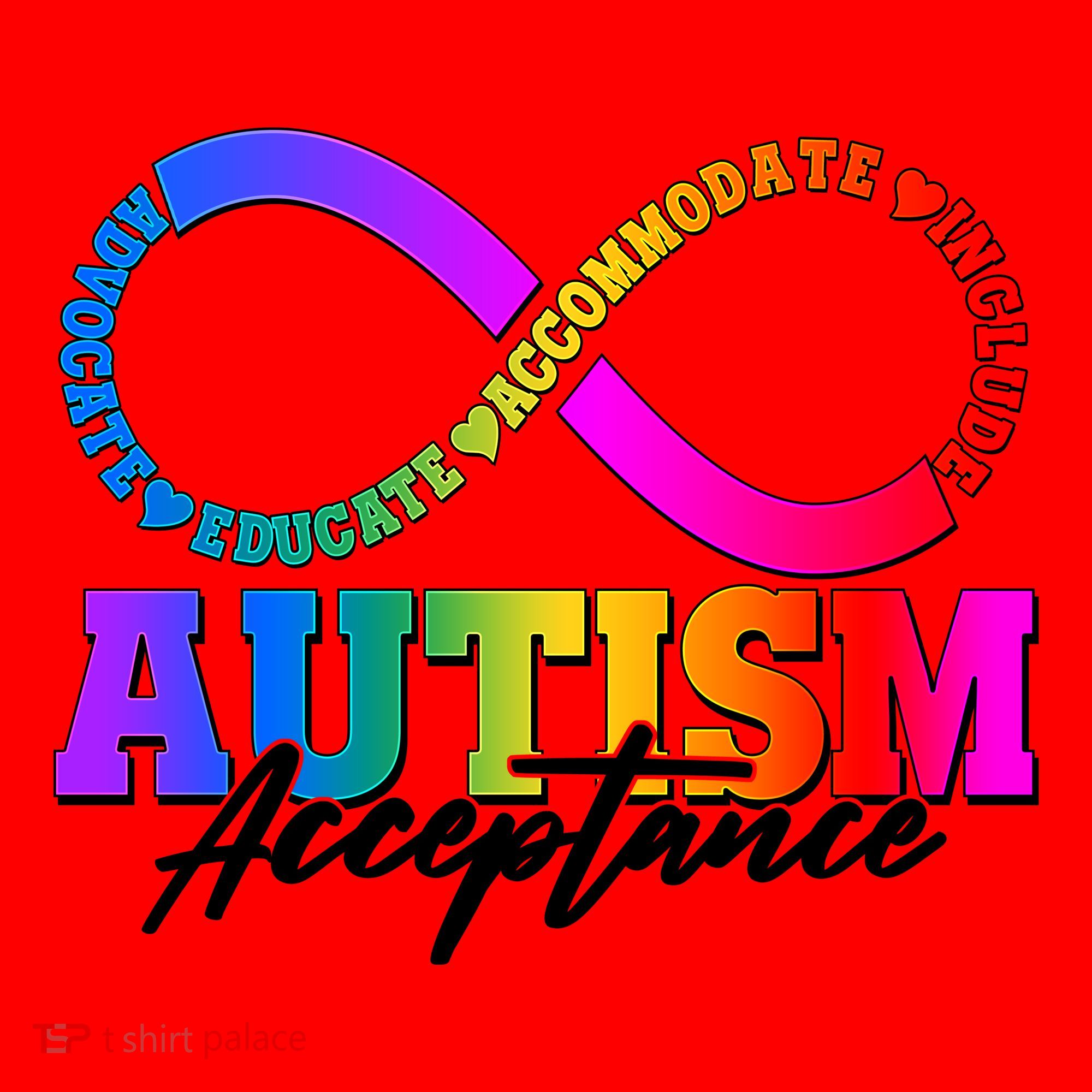 Autism Acceptance Infinity Symbol Santa Hat