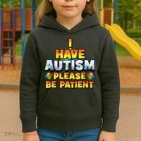 Autism Awareness I Have Autism Please Be Patient Kids Hoodie thumb 3
