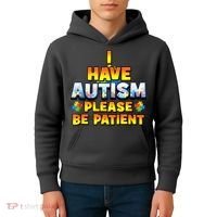 Autism Awareness I Have Autism Please Be Patient Kids Hoodie thumb 4