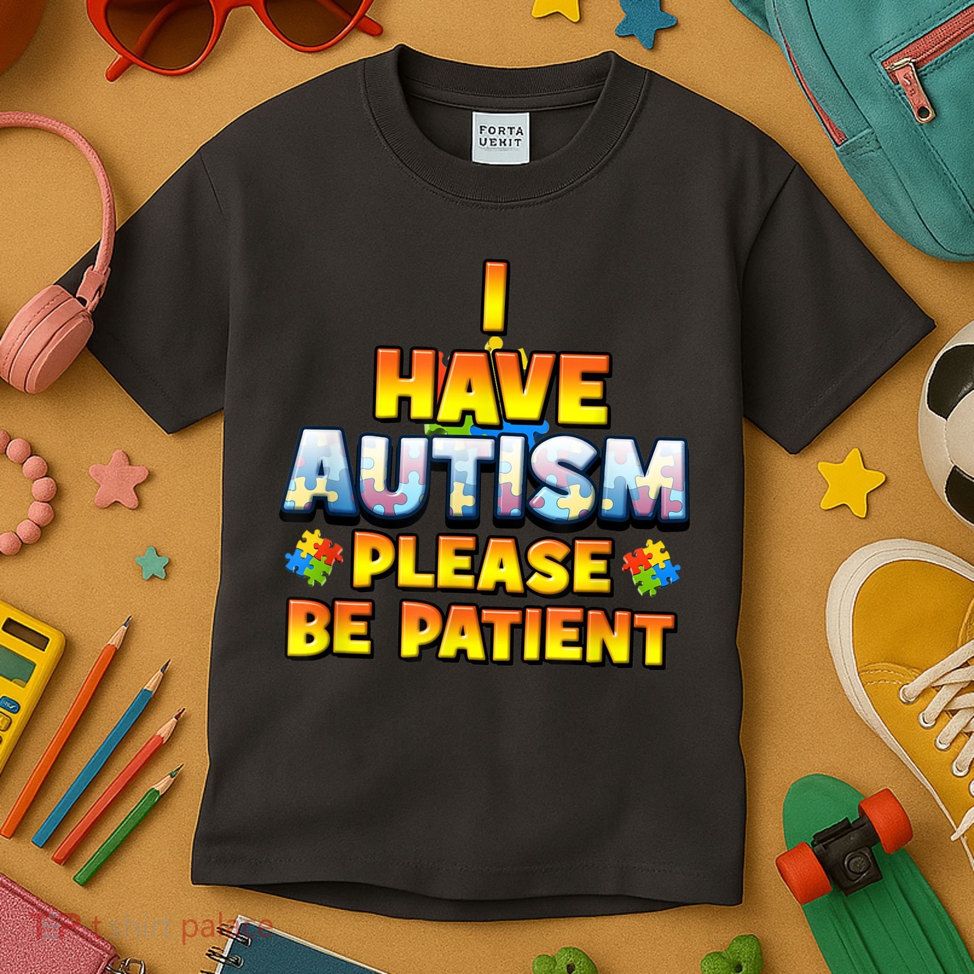 Autism Awareness I Have Autism Please Be Patient Kids T-Shirt