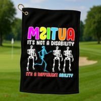 Autism Awareness It's Not A Disability It's An Ability Awareness Golf Towel thumb 1