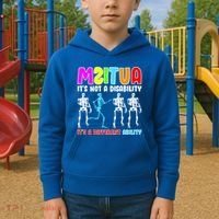Autism Awareness It's Not A Disability It's An Ability Awareness Kids Hoodie thumb 2
