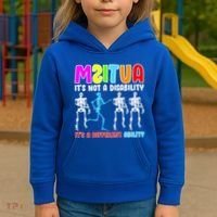 Autism Awareness It's Not A Disability It's An Ability Awareness Kids Hoodie thumb 3