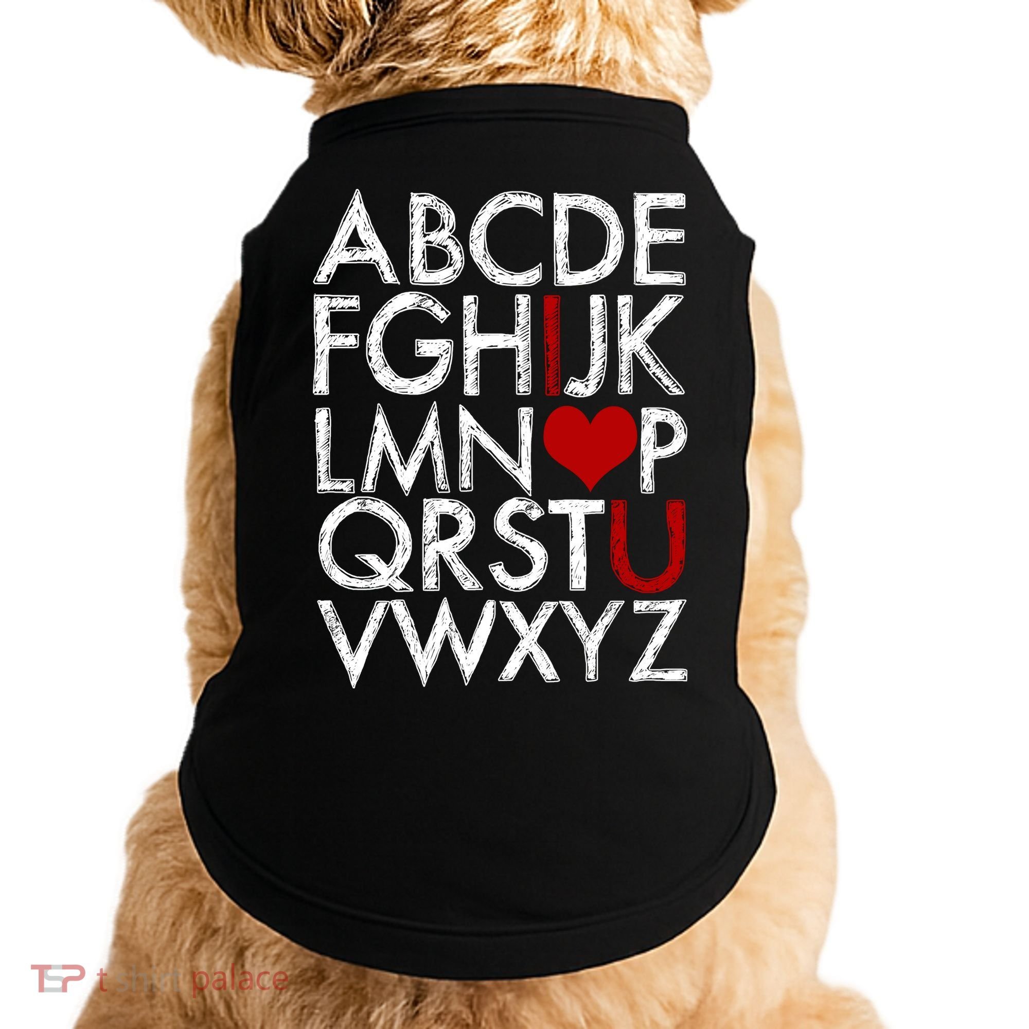 Alphabet ABC I Love You Valentines Day Doggie Tank