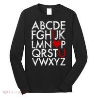 Alphabet ABC I Love You Valentines Day Long Sleeve Shirt thumb 0
