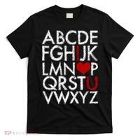 Alphabet ABC I Love You Valentines Day T-Shirt thumb 0