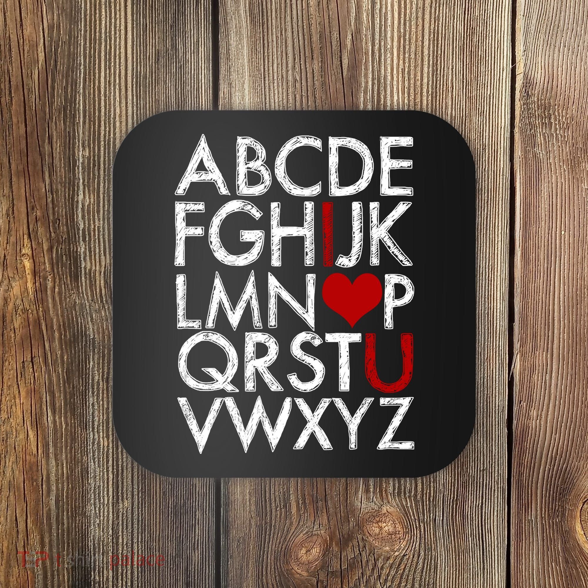 Alphabet ABC I Love You Valentines Day Coaster