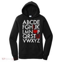 Alphabet ABC I Love You Valentines Day Women's Hoodie thumb 0