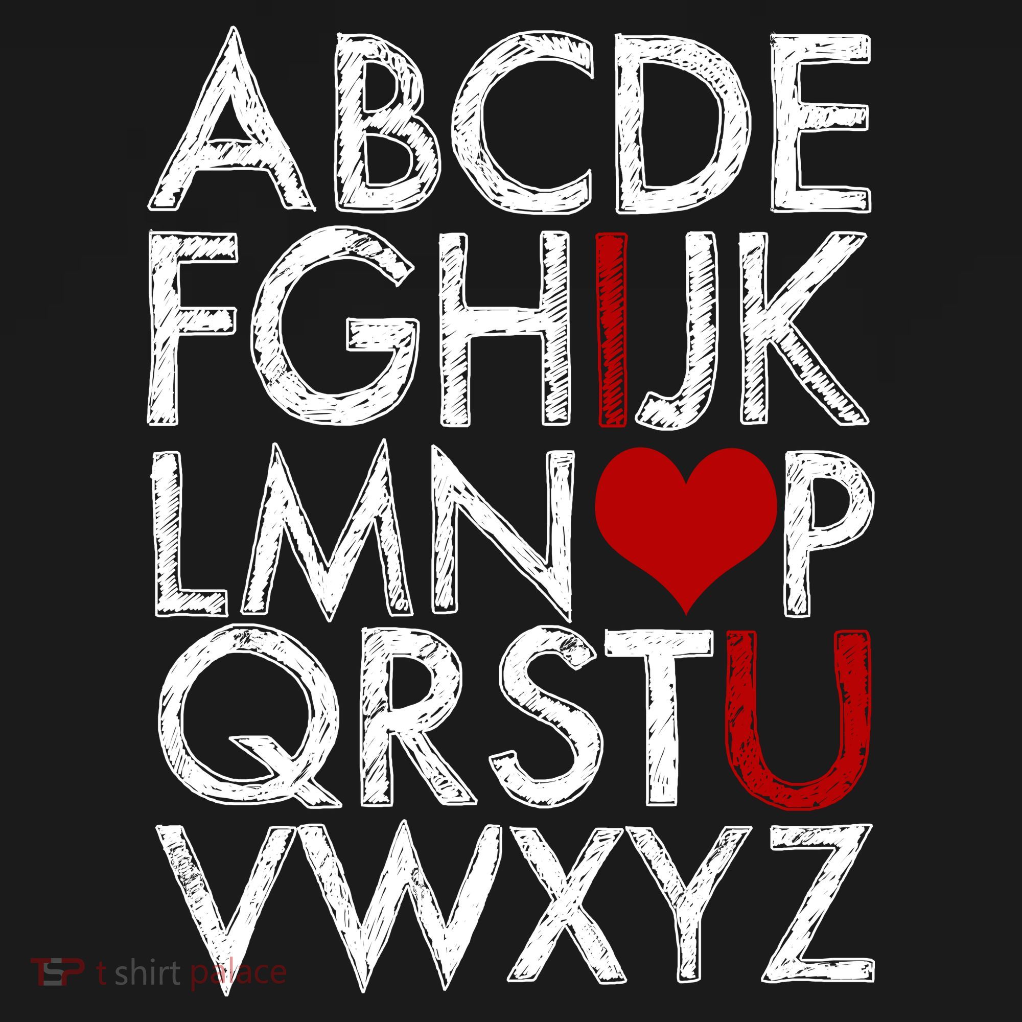Alphabet ABC I Love You Valentines Day Women's Hoodie