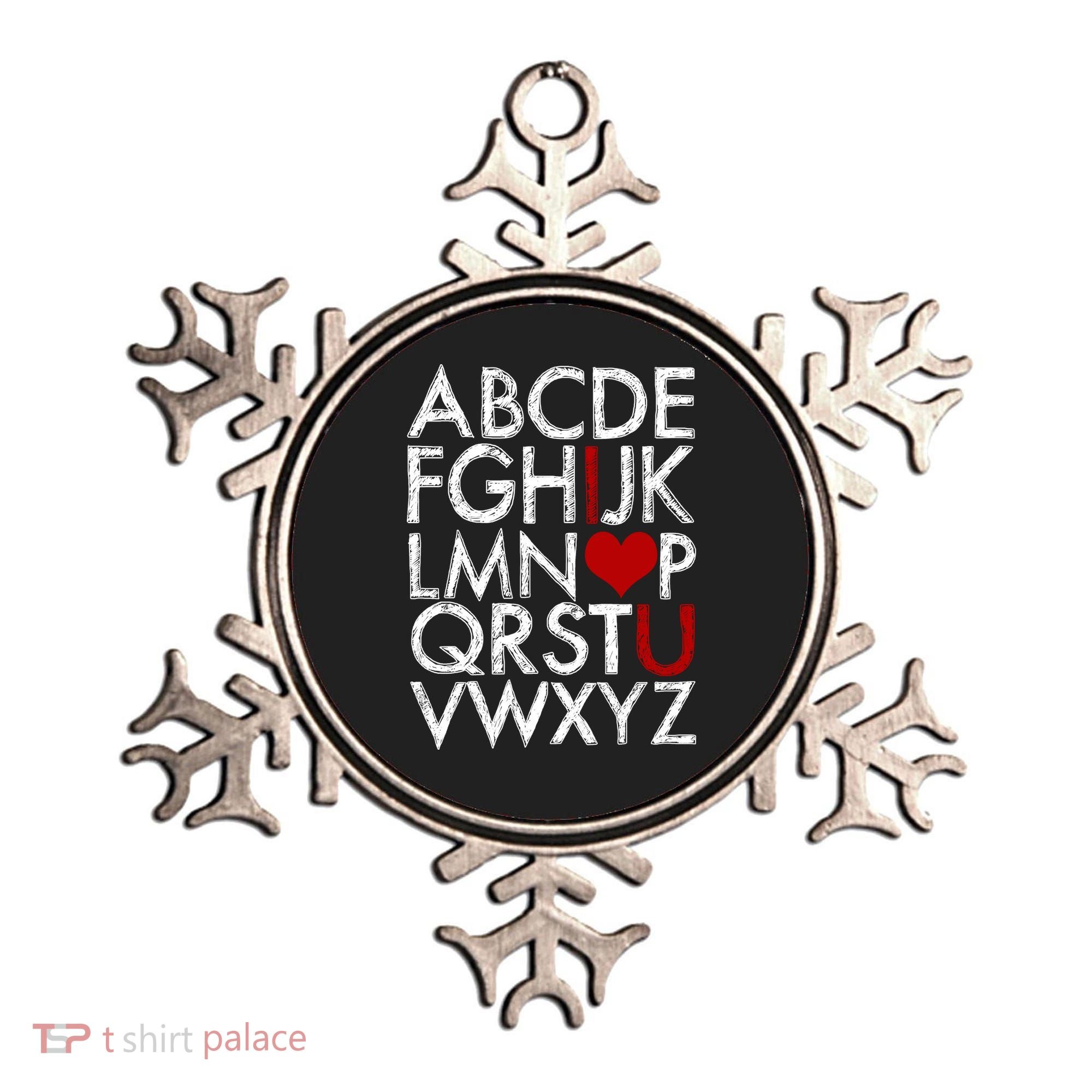 Alphabet ABC I Love You Valentines Day Ornament