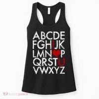 Alphabet ABC I Love You Valentines Day Women's Tank Top thumb 0