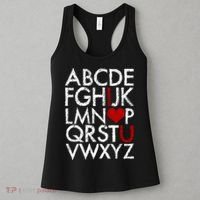 Alphabet ABC I Love You Valentines Day Women's Tank Top thumb 3