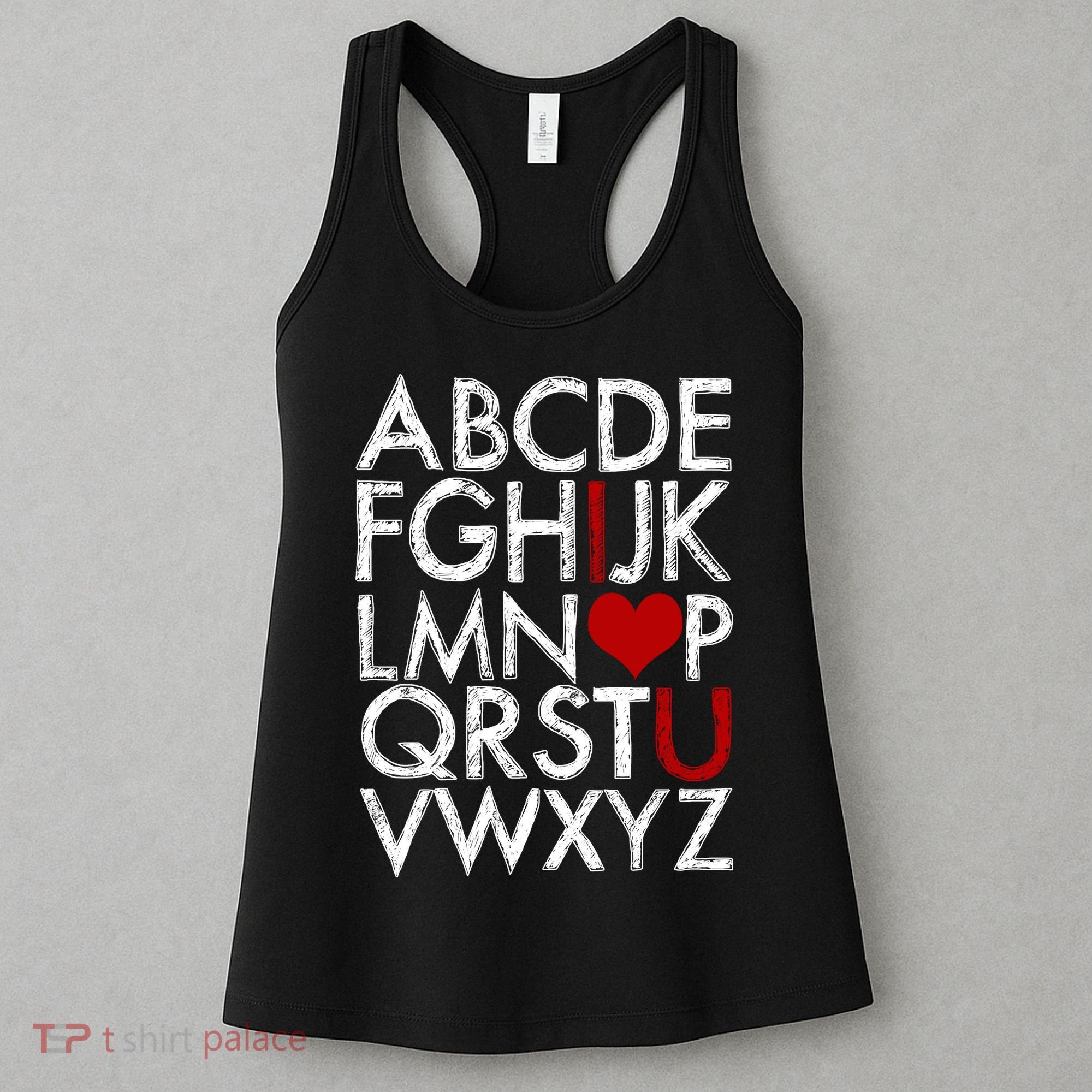 Alphabet ABC I Love You Valentines Day Women's Tank Top