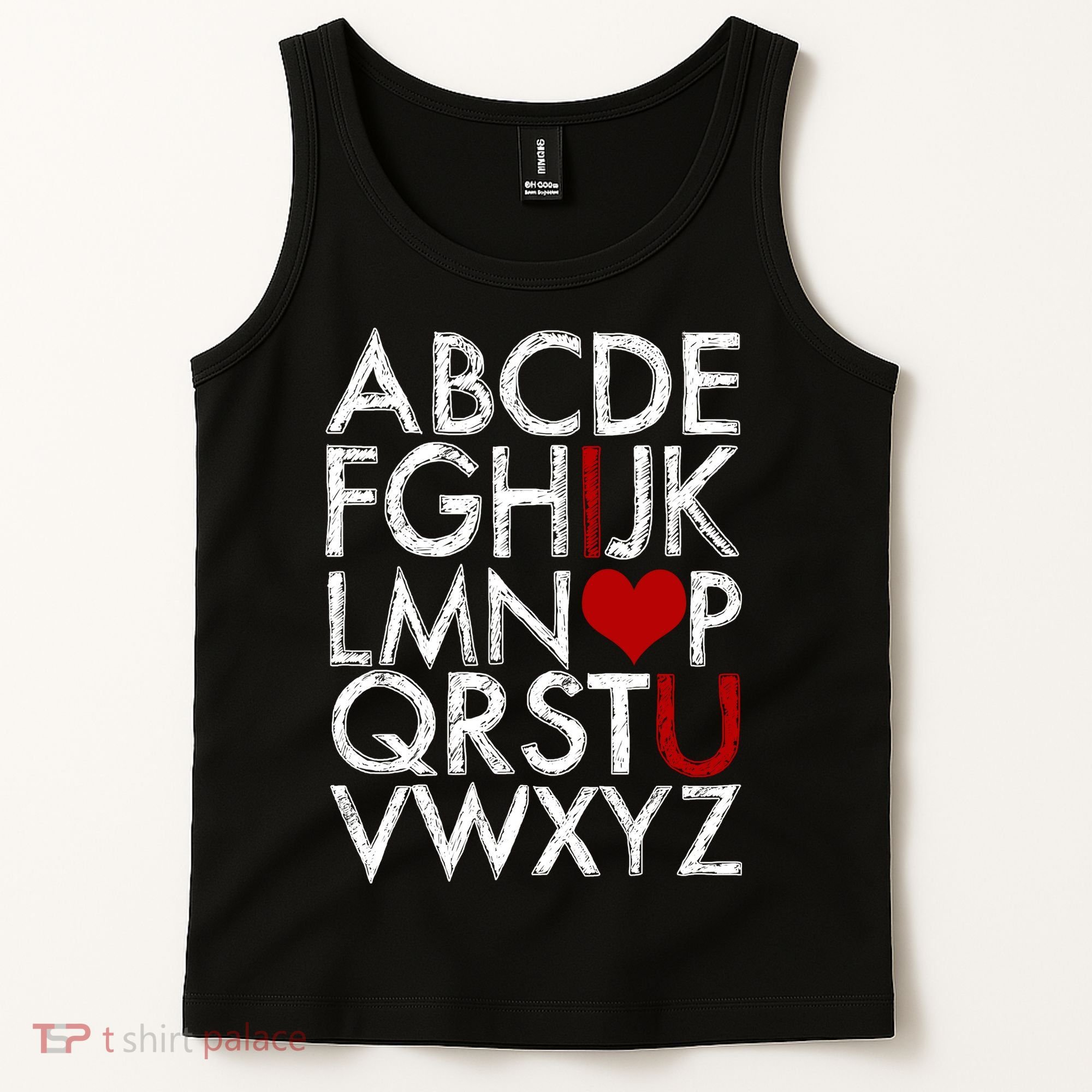 Alphabet ABC I Love You Valentines Day Tank Top