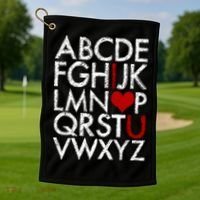 Alphabet ABC I Love You Valentines Day Golf Towel thumb 1