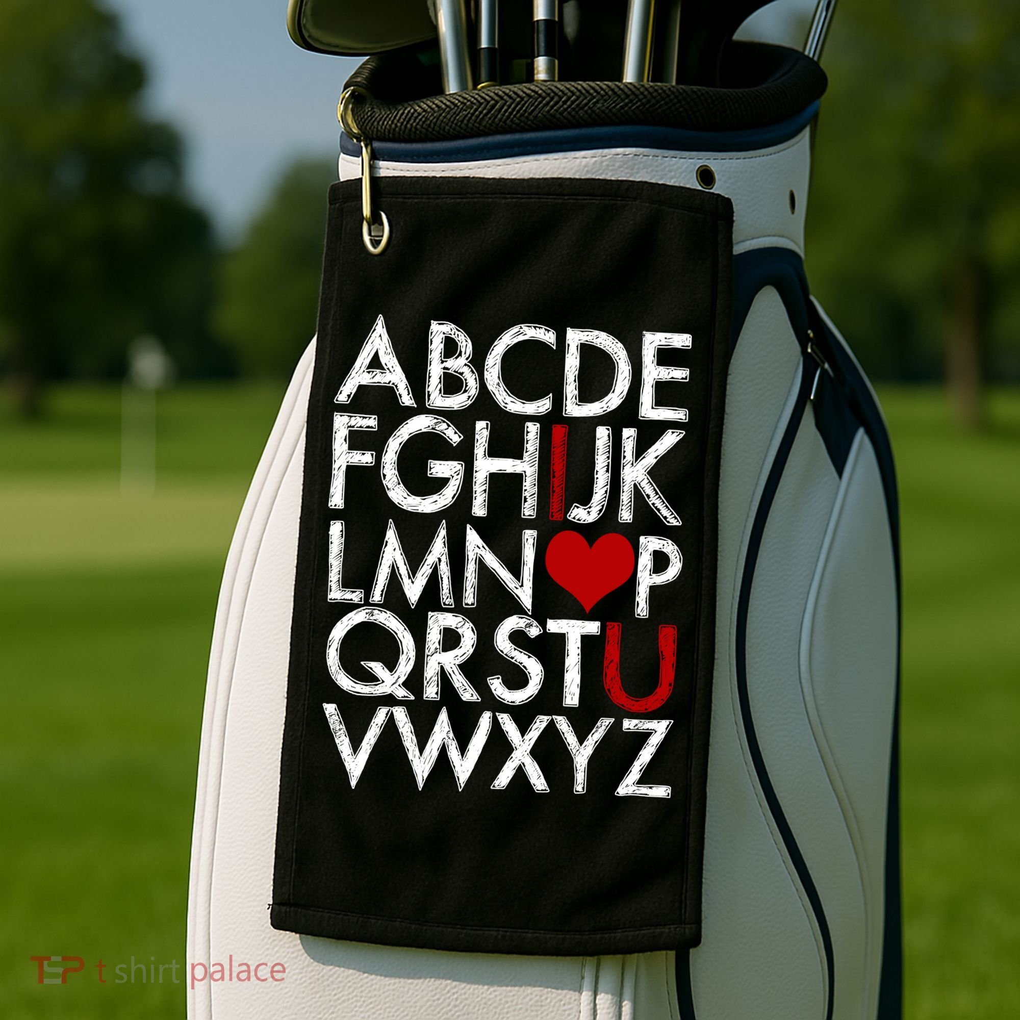 Alphabet ABC I Love You Valentines Day Golf Towel