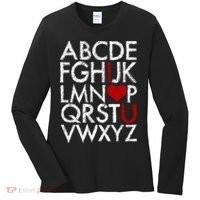 Alphabet ABC I Love You Valentines Day Women's Long Sleeve Shirt thumb 0