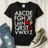 Alphabet ABC I Love You Valentines Day Women's T-Shirt thumb 3