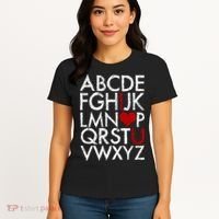 Alphabet ABC I Love You Valentines Day Women's T-Shirt thumb 4