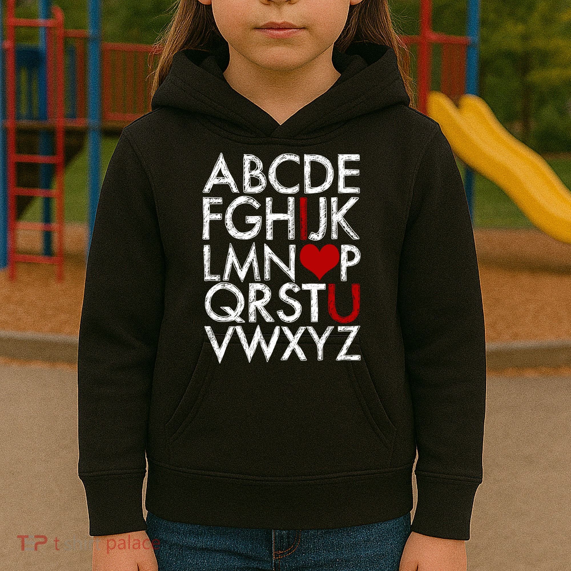 Alphabet ABC I Love You Valentines Day Kids Hoodie