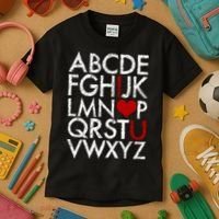 Alphabet ABC I Love You Valentines Day Kids T-Shirt thumb 3