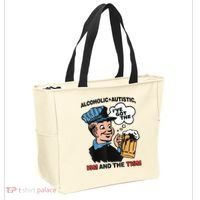 Alcoholic + Autistic IVe Got The Ism And The Tism Funny Tote Bag thumb 2