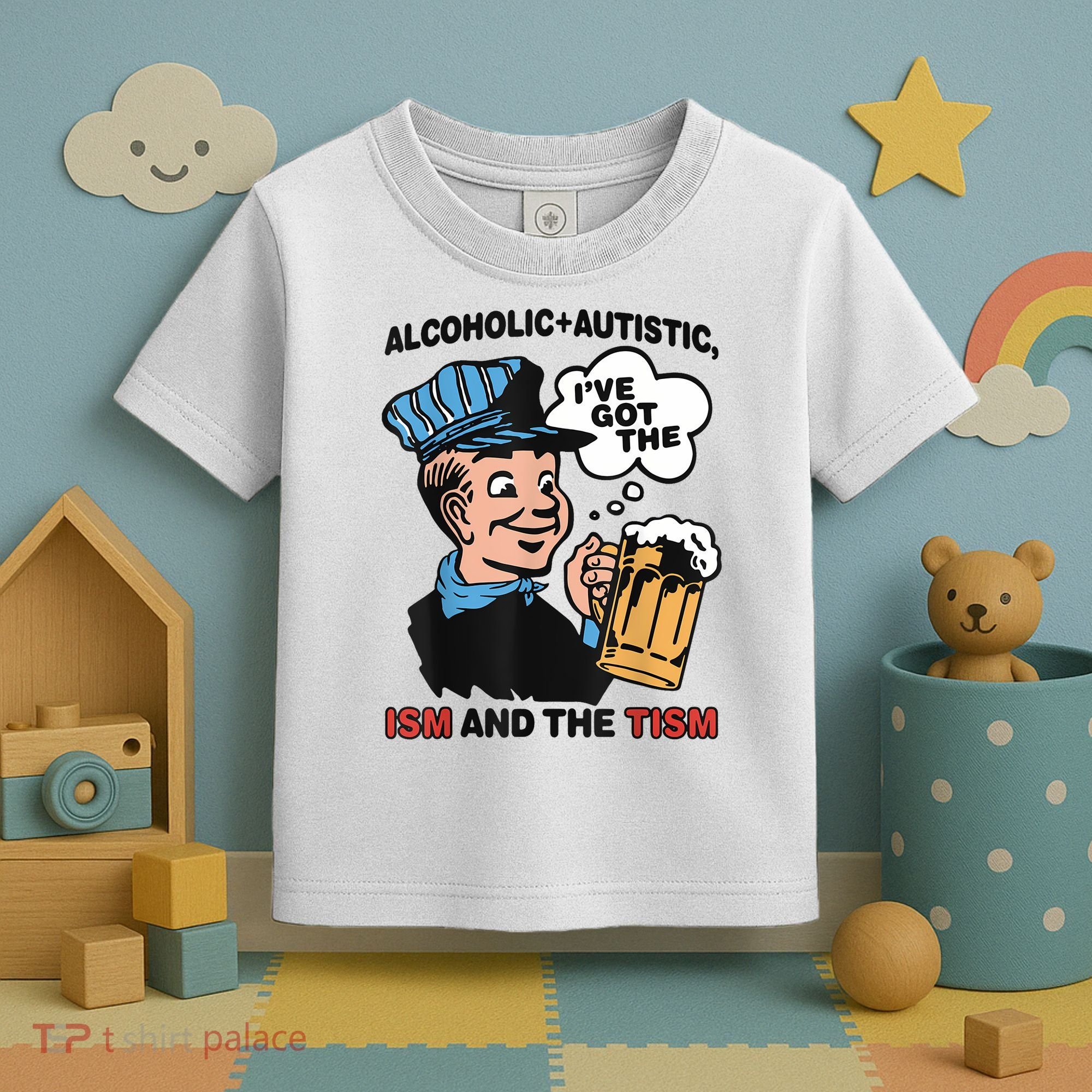 Alcoholic + Autistic IVe Got The Ism And The Tism Funny Toddler T-Shirt