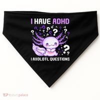 Adhd Awareness I Axolotol Questions USA-Made Doggie Bandana thumb 0
