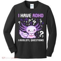 Adhd Awareness I Axolotol Questions Kids Long Sleeve Shirt thumb 0