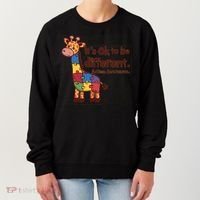 Autism Awareness ItS Ok To Be Different With Giraffe Cute Gift Women's Sweatshirt thumb 0