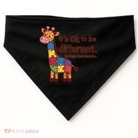 Autism Awareness ItS Ok To Be Different With Giraffe Cute Gift USA-Made Doggie Bandana thumb 0