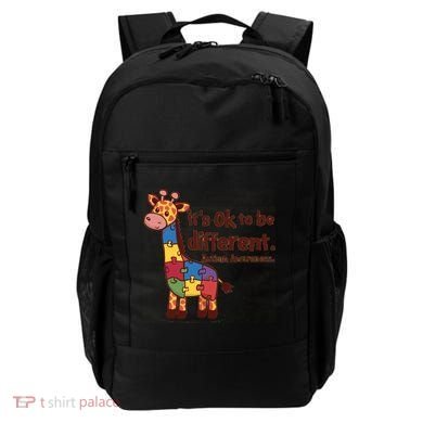 Autism Awareness ItS Ok To Be Different With Giraffe Cute Gift Backpack