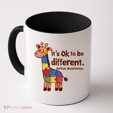 Autism Awareness ItS Ok To Be Different With Giraffe Cute Gift Coffee Mug