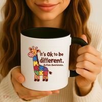Autism Awareness ItS Ok To Be Different With Giraffe Cute Gift Coffee Mug thumb 3
